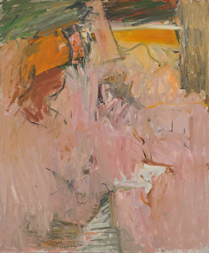 Pat Passlof, Score for a Bird, 1958, oil on linen, 72 x 60 inches (courtesy of Elizabeth Harris Gallery)