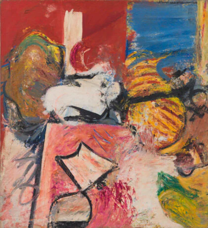 Pat Passlof, Ionian, 1956, oil on linen, 35 x 32 inches (courtesy of Elizabeth Harris Gallery)