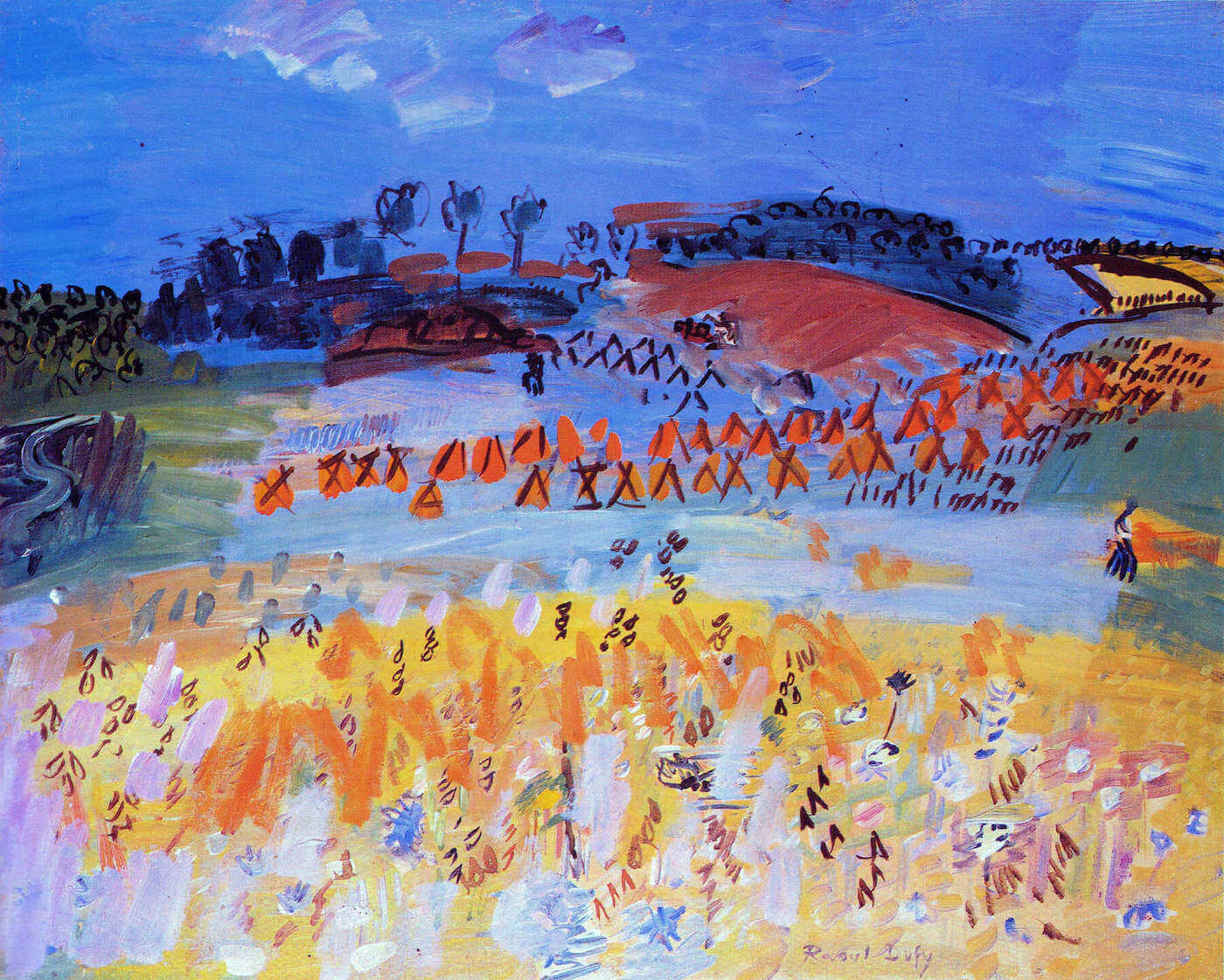 Raoul Dufy, Le champ d’avoine, c. 1933, oil on canvas, 65 x 81 cm, 25 ⅝ x31 ⅞ inches